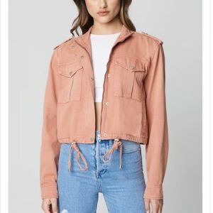 Blank NYC Peach Pink 100% Cotton Women’s Jacket Size Medium New With Tags